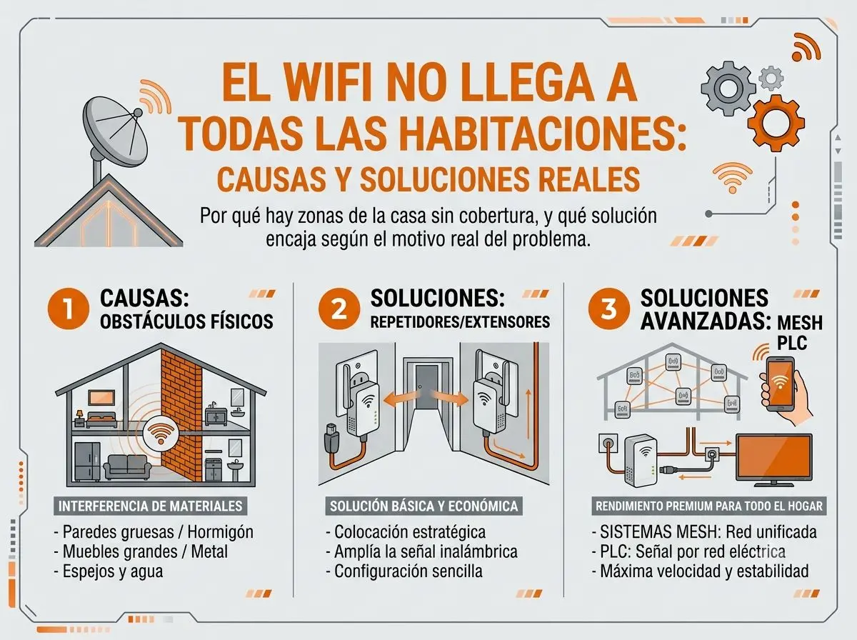 El wifi no llega a todas las habitaciones