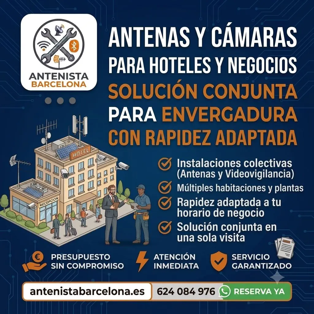 Antenas camaras hoteles negocios en Barcelona