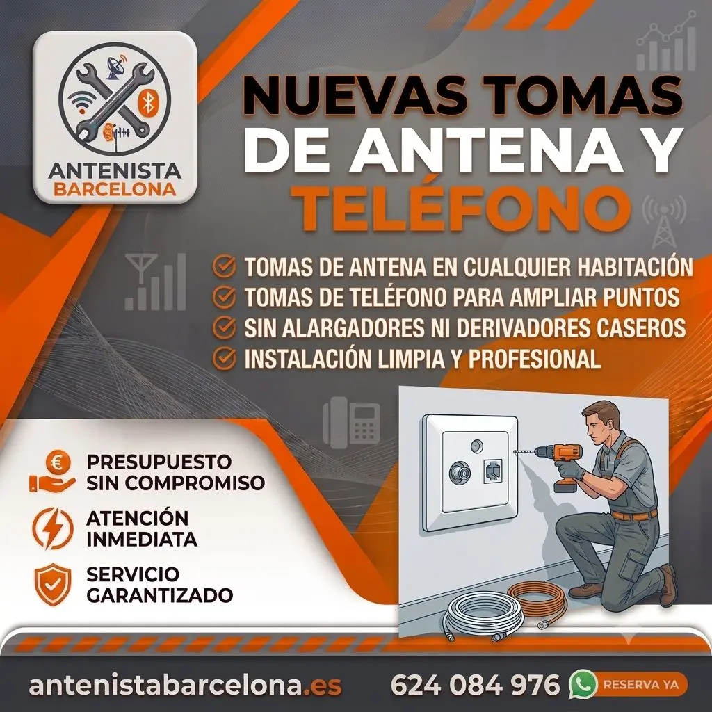 Instalacion tomas antena telefono en Barcelona